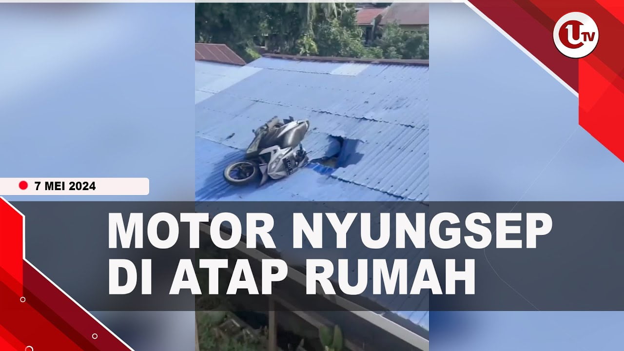 [Video] Kembali Terjadi, Motor Nyungsep Di Atap Rumah