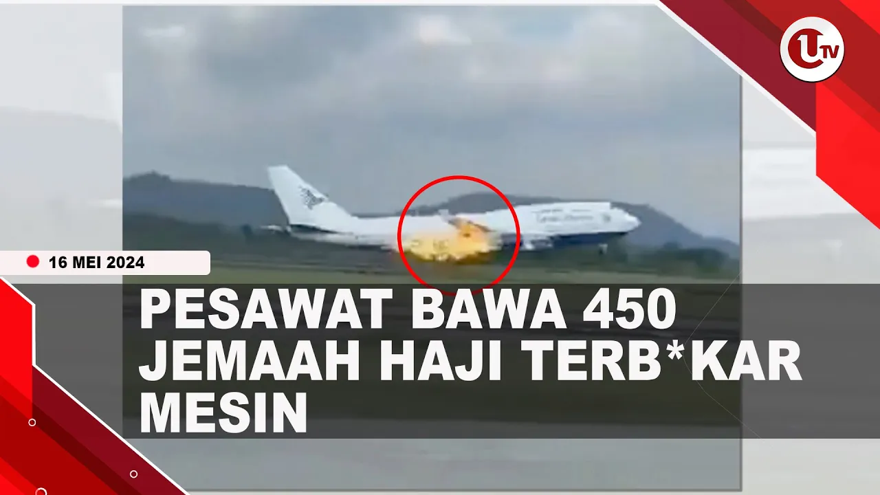 [Video] Pesawat Garuda Bawa Jemaah Haji Terbakar Mesin Usai Lepas Landas