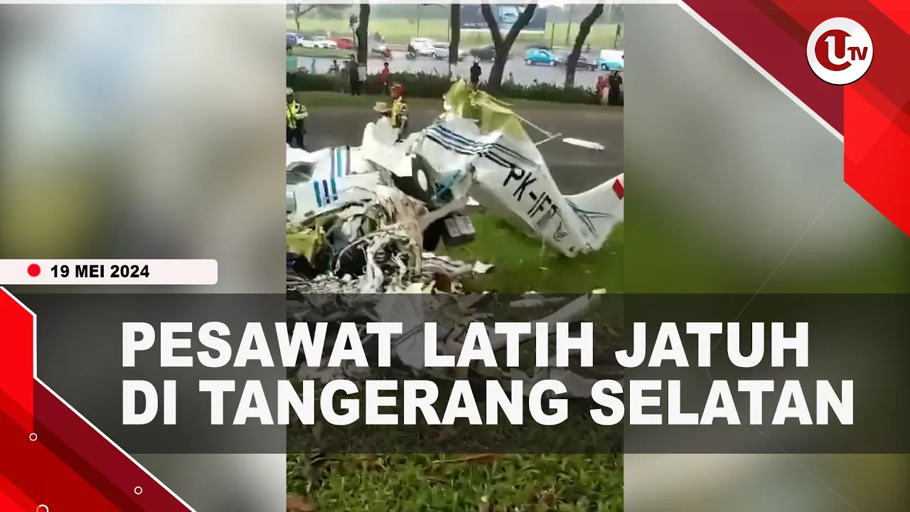 Pesawat Latih Jatuh Hingga Hancur di BSD Tangsel