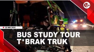 [Video] Bus Study Tour Siswa Tabrak Truk Tewaskan Seorang Guru