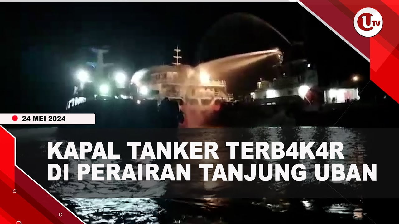 Kapal Tanker Jeanita Terbakar di Perairan Tanjunguban
