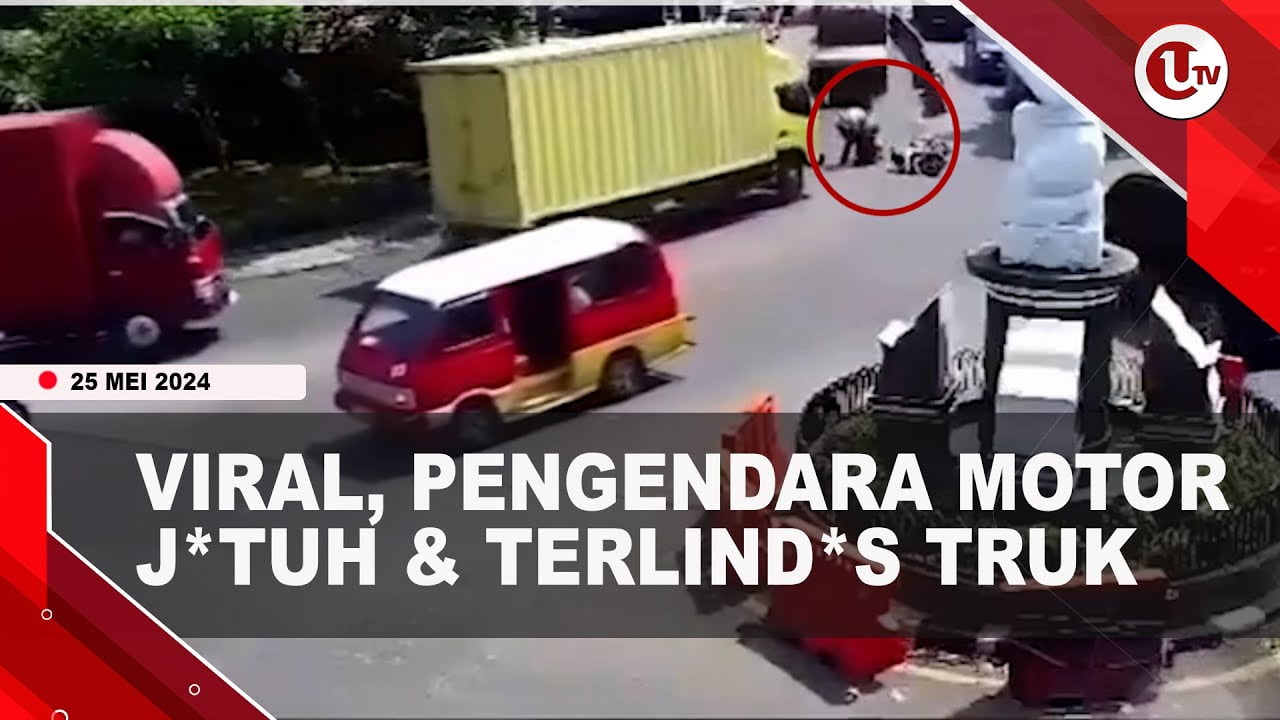 Aget Disetop Paksa Polisi, Pengendara Motor Jatuh dan Terlindas Truk