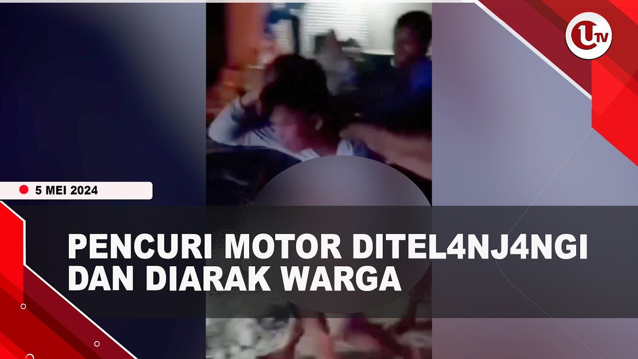 PENCURI MOTOR DIARAK TANPA BUSANA OLEH WARGA