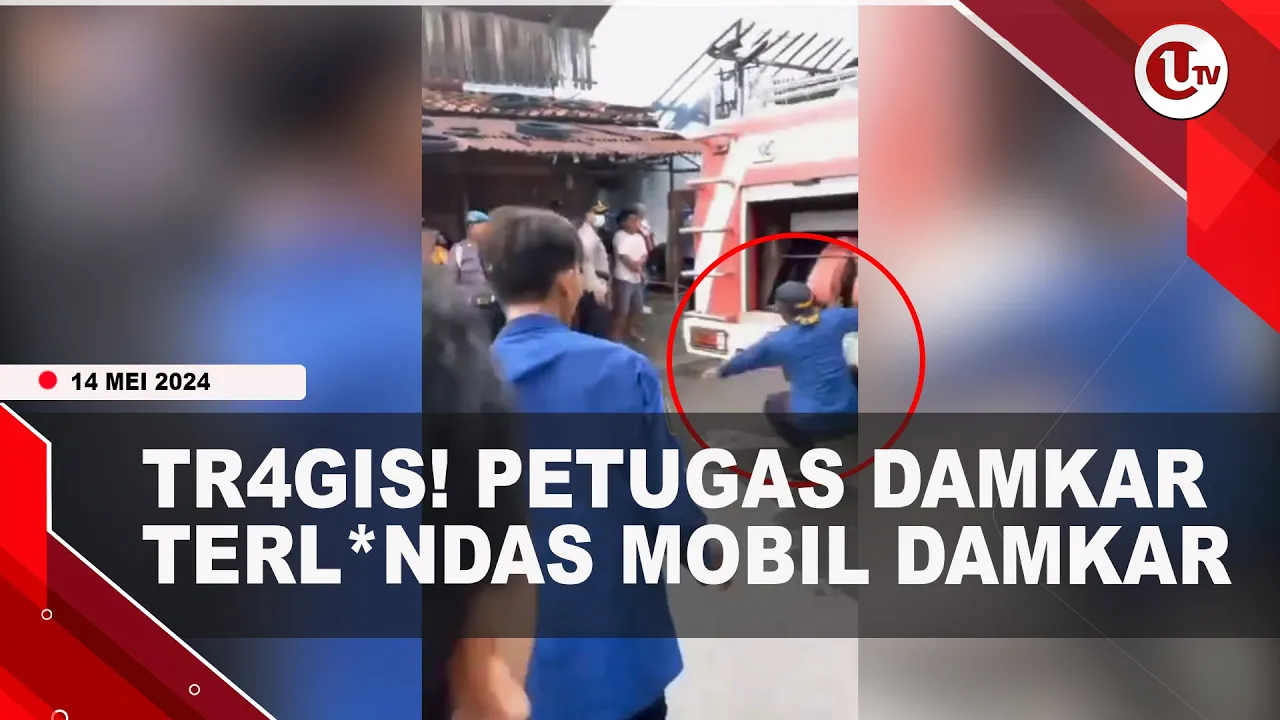 [Video] Petugas Damkar Terlindas Mobil Damkar