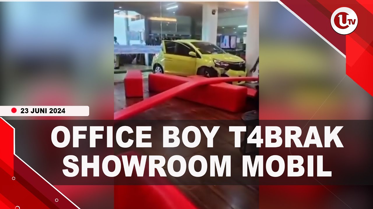 Tak Sengaja Injak Gas, Office Boy Tabrak Showroom Mobil