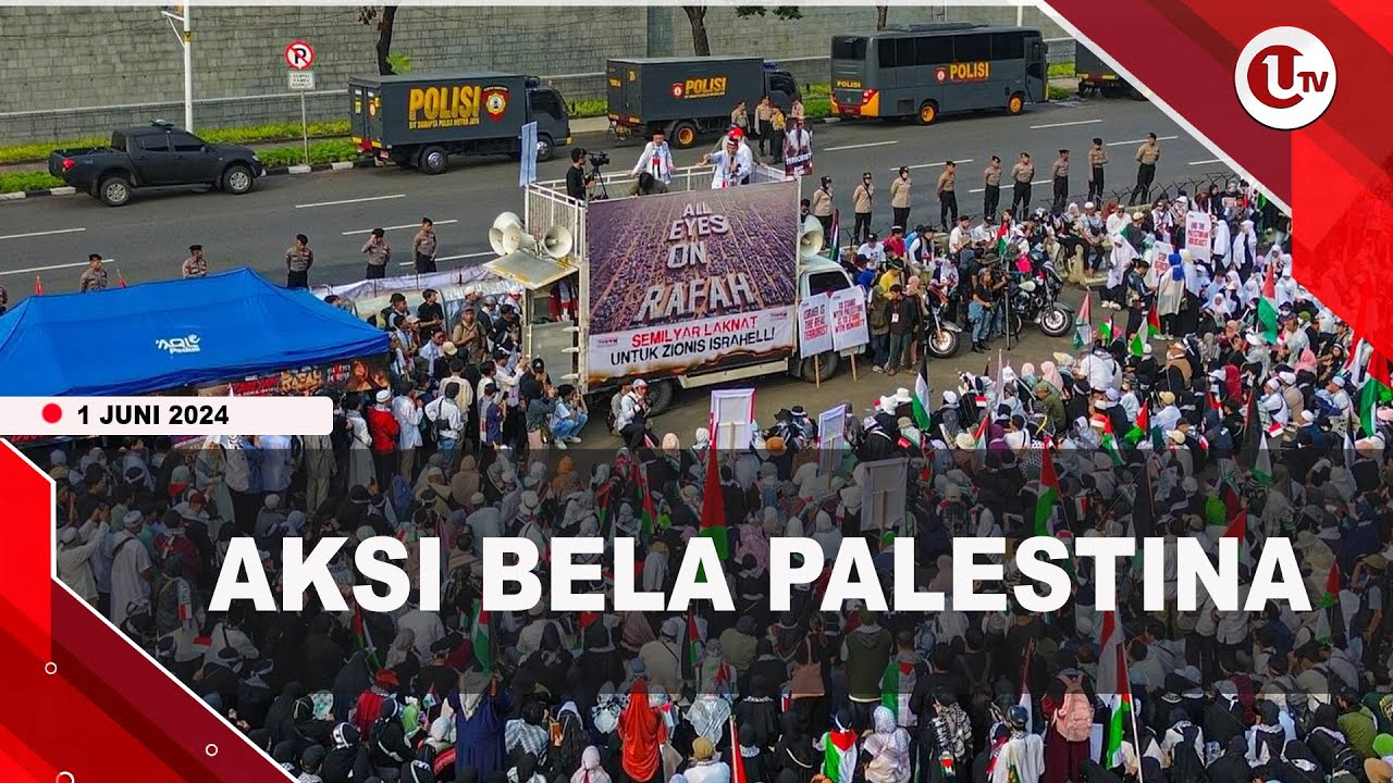 Aksi Bela Palestina Digelar di Depan Kedubes AS Jakarta