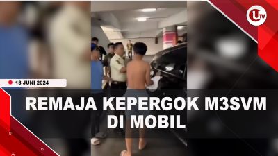 [Video] Kepergok Mesum dalam Mobil, Remaja Kabur Dikejar Satpam