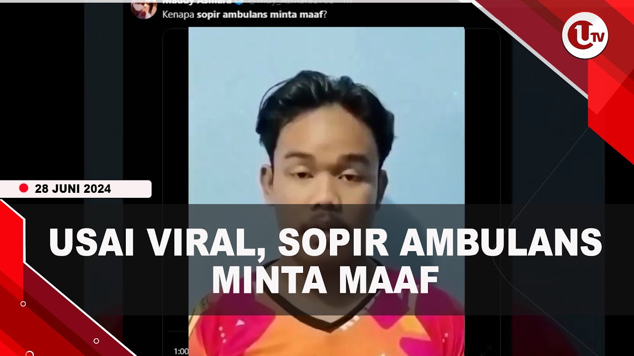 Sopir Ambulans Distop Rombongan Jokowi Minta Maaf
