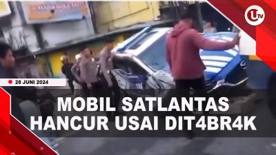 [Video] Mobil Satlantas Polrestabes Medan Ditabrak Mobil Terios