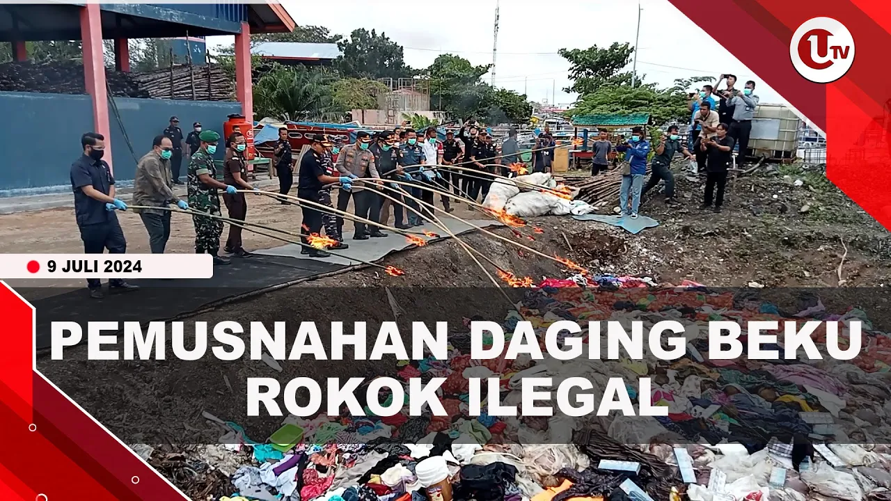 Bea Cukai Karimun Musnahkan Barang Bukti Daging Beku dan Rokok Ilegal