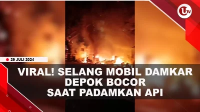 [Video] Selang Mobil Damkar Depok Bocor Saat Padamkan Api
