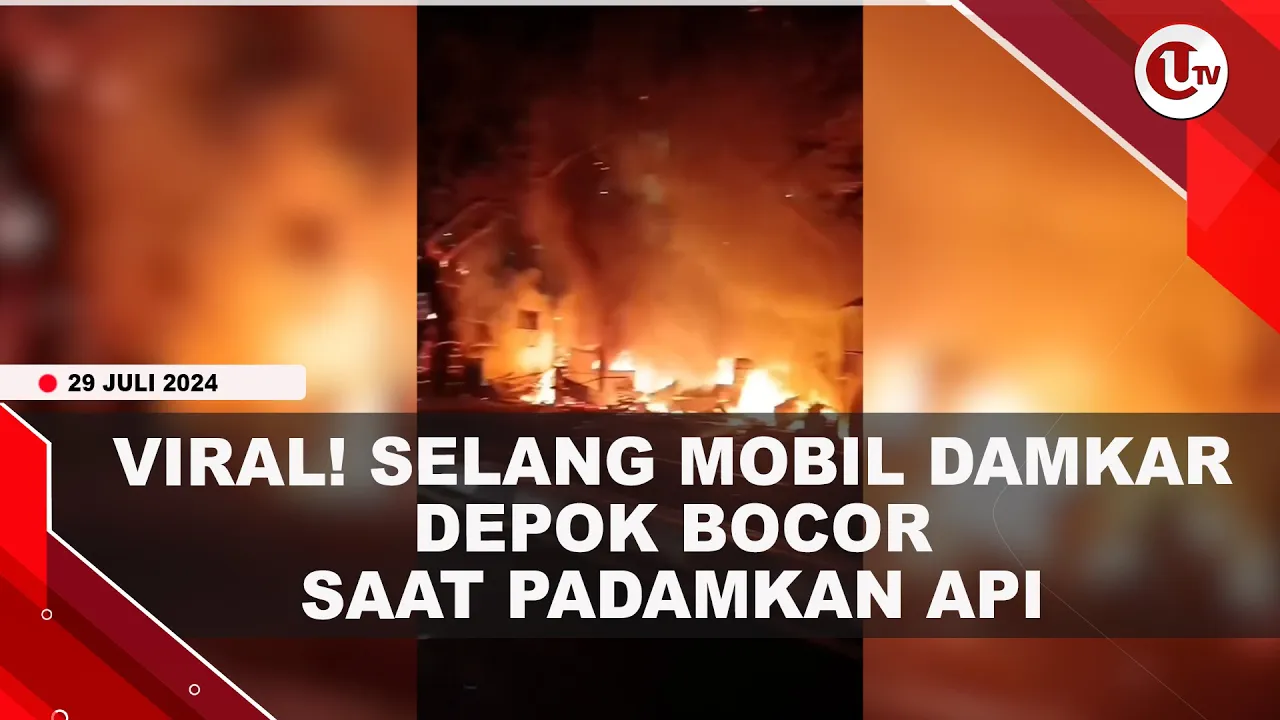 Selang Mobil Damkar Depok Bocor Saat Padamkan Api