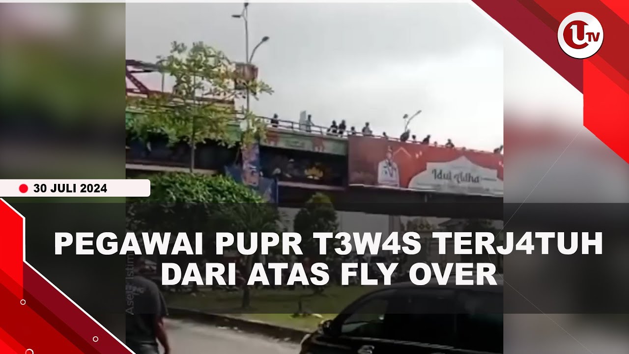 Perbaiki Lampu Jalan, Pegawai PUPR Jatuh dari Atas Fly Over