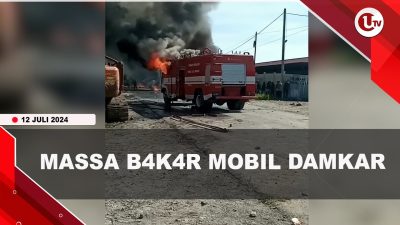 [ VIDEO ] Eksekusi Lahan Ricuh, Massa Bakar Mobil Damkar