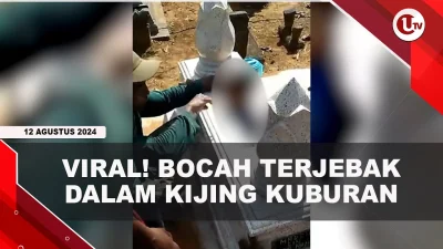 [Video] Bocah Laki-Laki Terjebak Dalam Kijing Kuburan di Pamengkasan