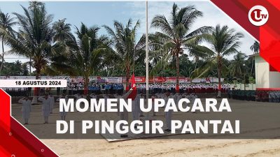 [Video] Upacara HUT Ke-79 RI Digelar di Pantai Pulau Tulang Selat Gelam