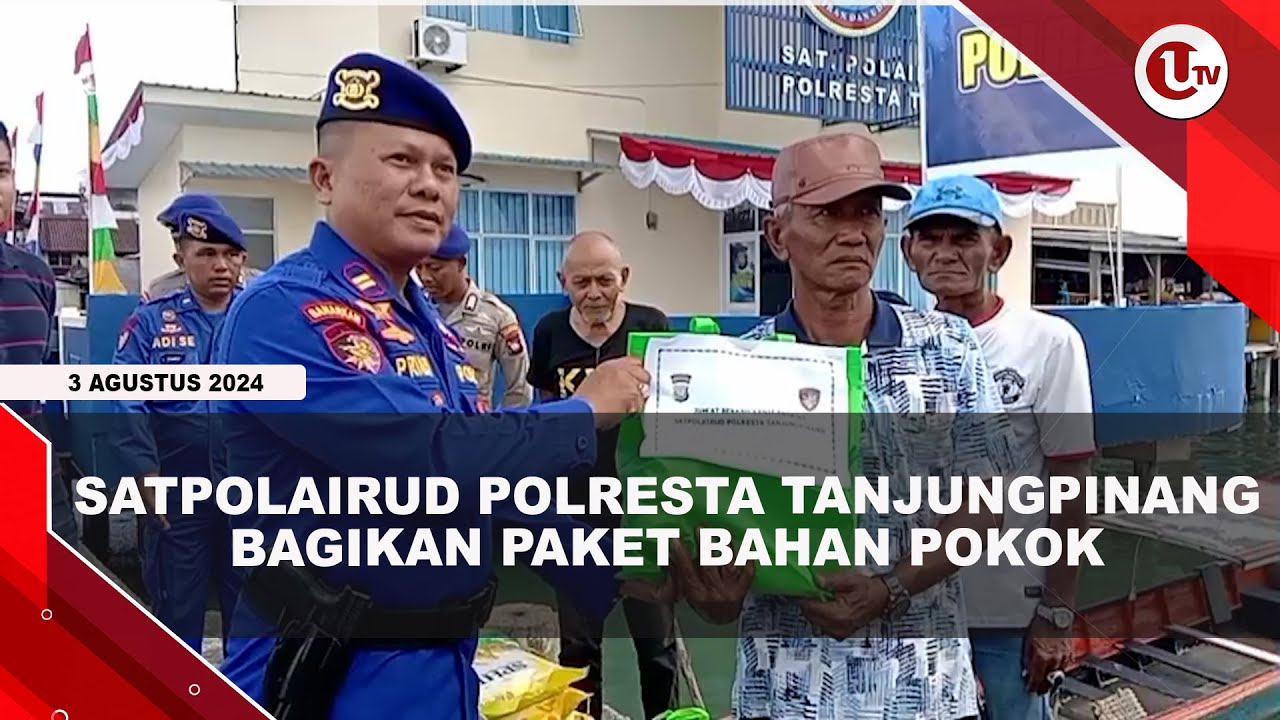 Satpolairud Polresta Tanjungpinang Bagikan Paket Bahan Pokok