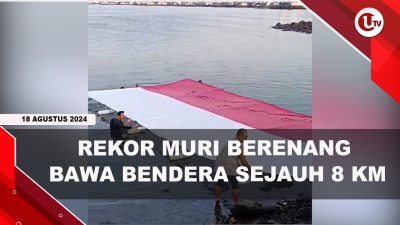 [Video] Pecahkan Rekor, Berenang Bawa Bendera Sejauh 8 Kilometer