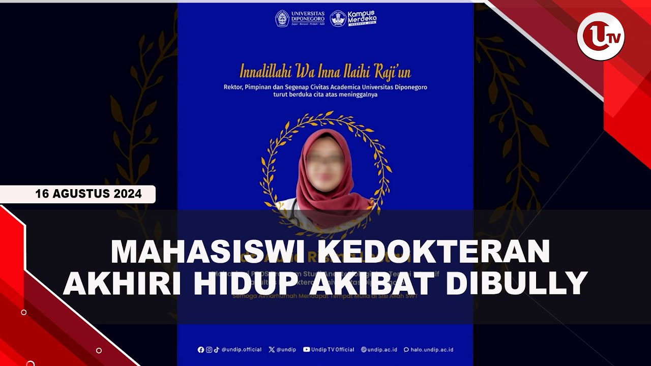 Korban Dibully, Mahasiswi Kedokteran Undip Nekat Akhiri Hidup