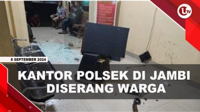 [VIDEO] Tahanan Tewas di Sel, Polsek Kumpeh Diserang Warga