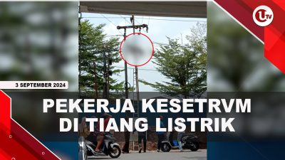 [VIDEO] Pekerja Kesetrum Saat Perbaiki Kabel di Tiang Listrik