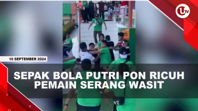 [VIDEO] Laga Sepak Bola Putri PON Aceh-Sumut Berakhir Ricuh