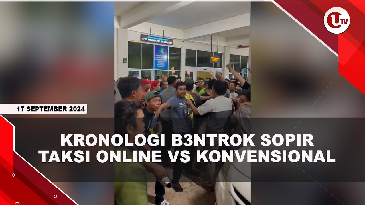 Bentrok Sopir Taksi Online Dan Konvensional di Pelabuhan Telaga Punggur