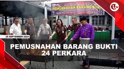 [VIDEO] Kejari Tanjungpiang Musnahkan Barang Bukti Dari 24 Perkara