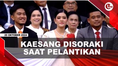 [VIDEO] Kaesang Disoraki saat Hadiri Pelantikan Prabowo-Gibran