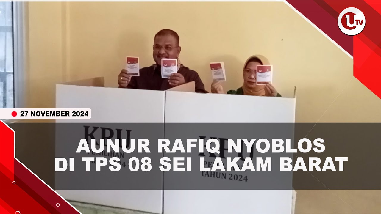 Aunur Rafiq Bersama Istri Nyoblos di TPS 08 Sei Lakam Barat