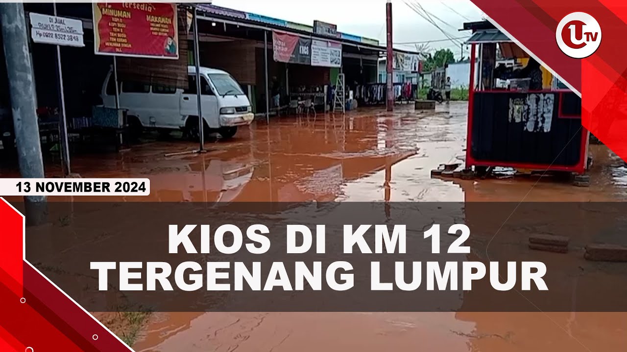 Diguyur Hujan Deras, Kios di Jalan Nusantara Tergenang Lumpur