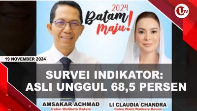 [VIDEO] Survei Indikator Di Batam, Elektabilitas Amsakar-Li Claudia 68,5 Persen