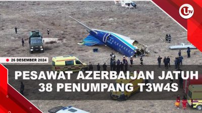 [VIDEO] Pesawat Jatuh dan Meledak di Kazakhstan, 38 Penumpang Tewas