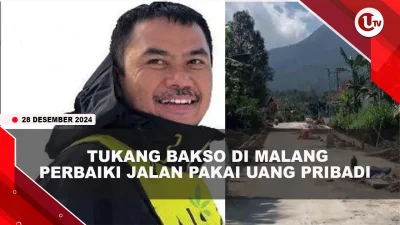 [VIDEO] Tukang Bakso di Malang Perbaiki Jalan Pakai Uang Pribadi