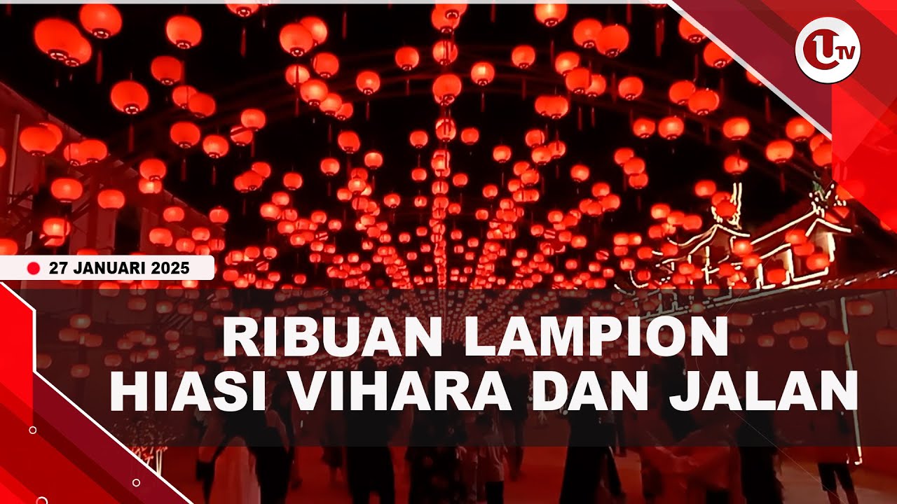 Vihara dan Jalan di Karimun Dihiasi Lampion dan Hiasan Imlek