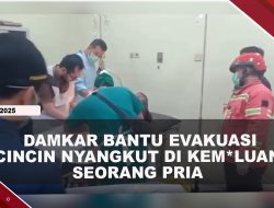 [VIDEO] Damkar Evakuasi 4 Cincin Nyangkut Di Kem*Luan Pria Asal Ciamis