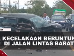[VIDEO] Tiga Mobil Terlibat Kecelakaan Beruntun Di Jalan Lintas Barat