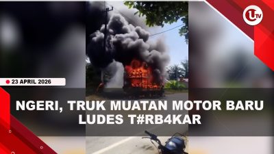 [VIDEO] Truk Muatan Motor Ludes T#rb4kar di Langkat Sumut, Kerugian Ratusan Juta | U-NEWS