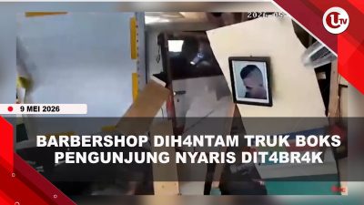 [VIDEO] Barbershop Hancur Dih4ntam Truk Boks, Pengunjung Sedang Pangkas Nyaris Dit4brak | U-NEWS