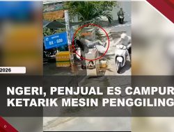 [VIDEO] Penjual Es Campur Ketarik Mesin Penggiling Hingga Badan Terhempas | U-NEWS