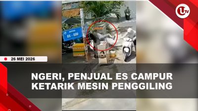 [VIDEO] Penjual Es Campur Ketarik Mesin Penggiling Hingga Badan Terhempas | U-NEWS