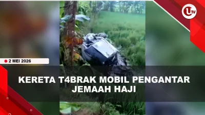 [VIDEO] Tr4g1s Mobil Pengantar Jemaah Haji T#rt4brak Kereta, 4 Orang T3w4s | U-NEWS