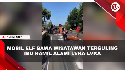 [VIDEO] Hilang Kendali, Mobil Elf Bawa Wisatawan T#brak Toyota Kijang Hingga T#rgvling | U-NEWS