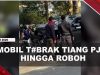 [VIDEO] Avanza T#brak Tiang PJU Hingga Roboh, Mobil Rusak Parah | U-NEWS
