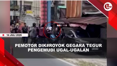 [VIDEO] Tegur Pengemudi Ugal-Ugalan, Pemotor Bonceng Anak-Istri Dik#royok Satu Rombongan | U-NEWS