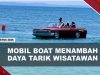 [VIDEO] Mobil Boat Di Pantai Madu Tiga Bintan  Menambah Daya Tarik Wisatawan