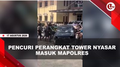[VIDEO] Dikejar Massa, Pencuri Perangkat Tower Seluler Nyasar Ke Mapolres Dumai