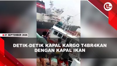 [VIDEO] Kapal Berbendera Panama Menabrak Kapal Ikan China Di Perairan Singapura