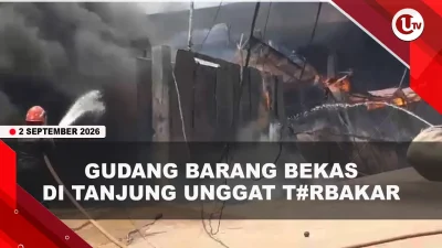 [VIDEO] Gudang Barang Bekas di Tanjung Unggat Terbakar, Dipenuhi Kardus Dan Plastik | U-NEWS