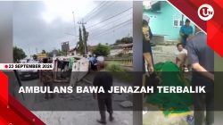 [VIDEO] Ambulans Bawa Jenazah Terbalik, Sopir Banting Setir Hindari Tabrakan | U-NEWS